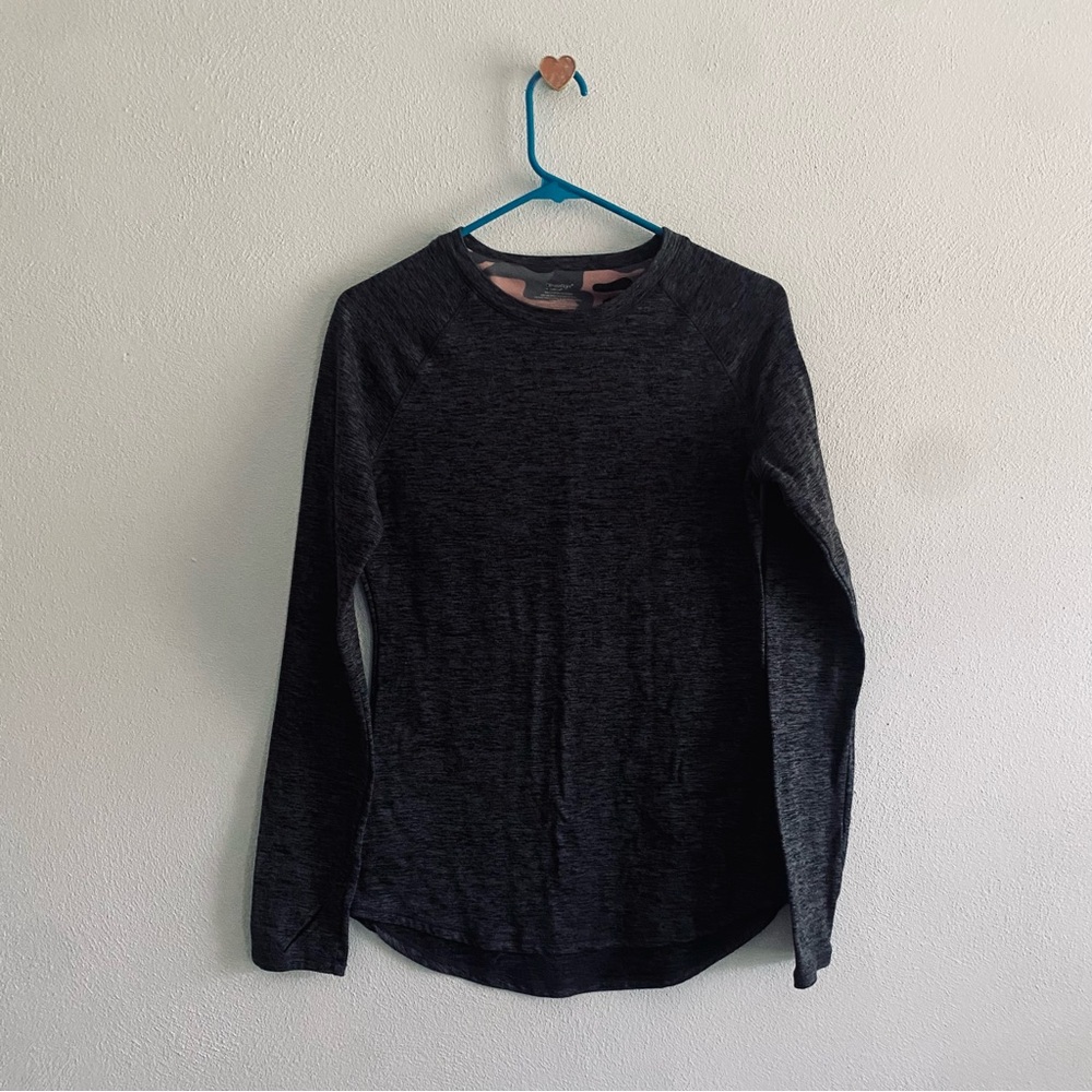 Climate Right Charcoal Gray Fitted Gray Long Sleeve Tee